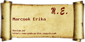 Marcsek Erika névjegykártya